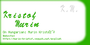 kristof murin business card